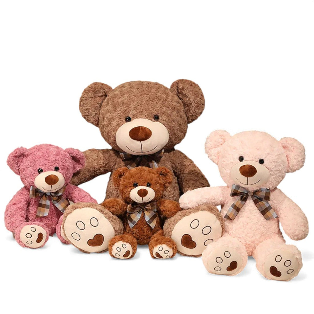 Retro Bow Curly Bear Plush Toy Kuscheltier Club