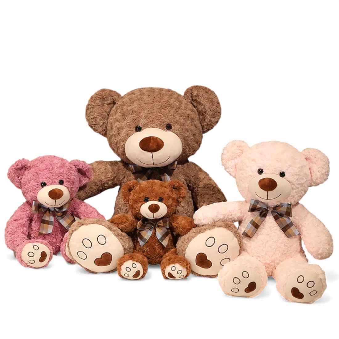 Retro Bow Curly Bear Plush Toy Kuscheltier Club