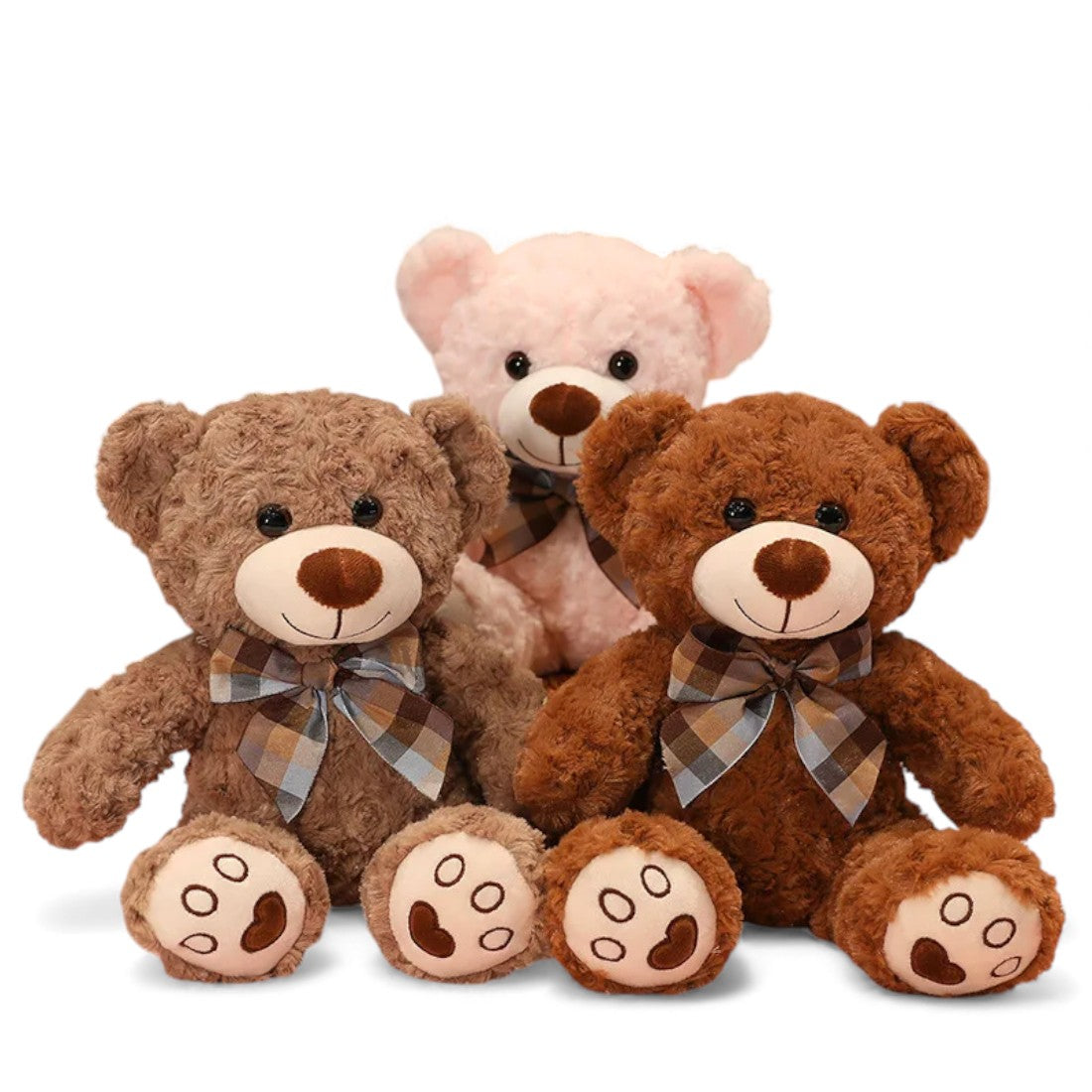 Retro Bow Curly Bear Plush Toy Kuscheltier Club