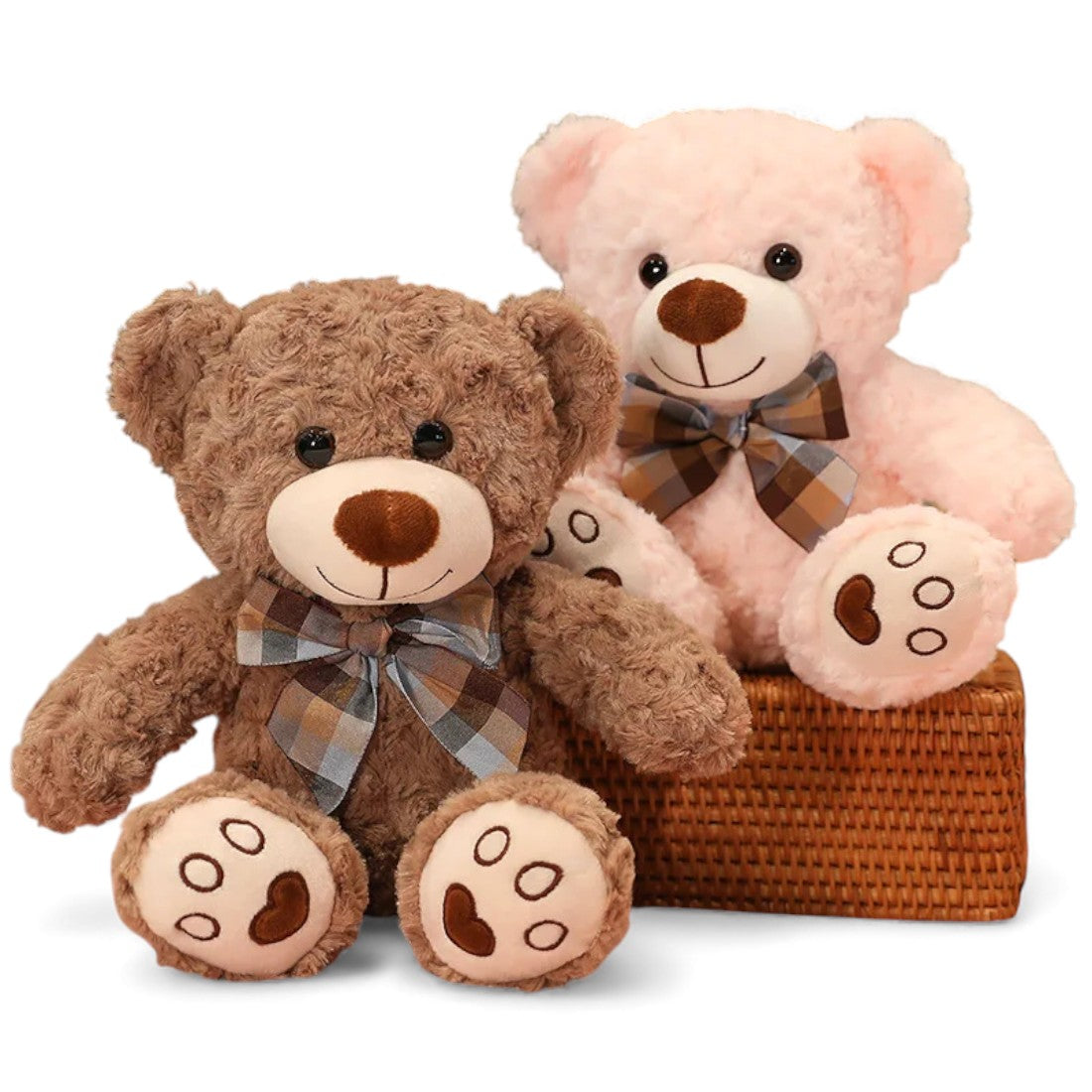 Retro Bow Curly Bear Plush Toy Kuscheltier Club