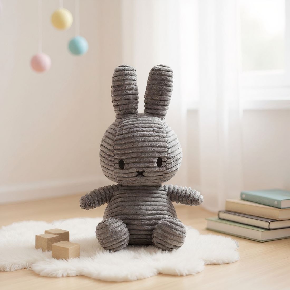 Ribbed Fluffy Bunny Plush Toy Kuscheltier Club