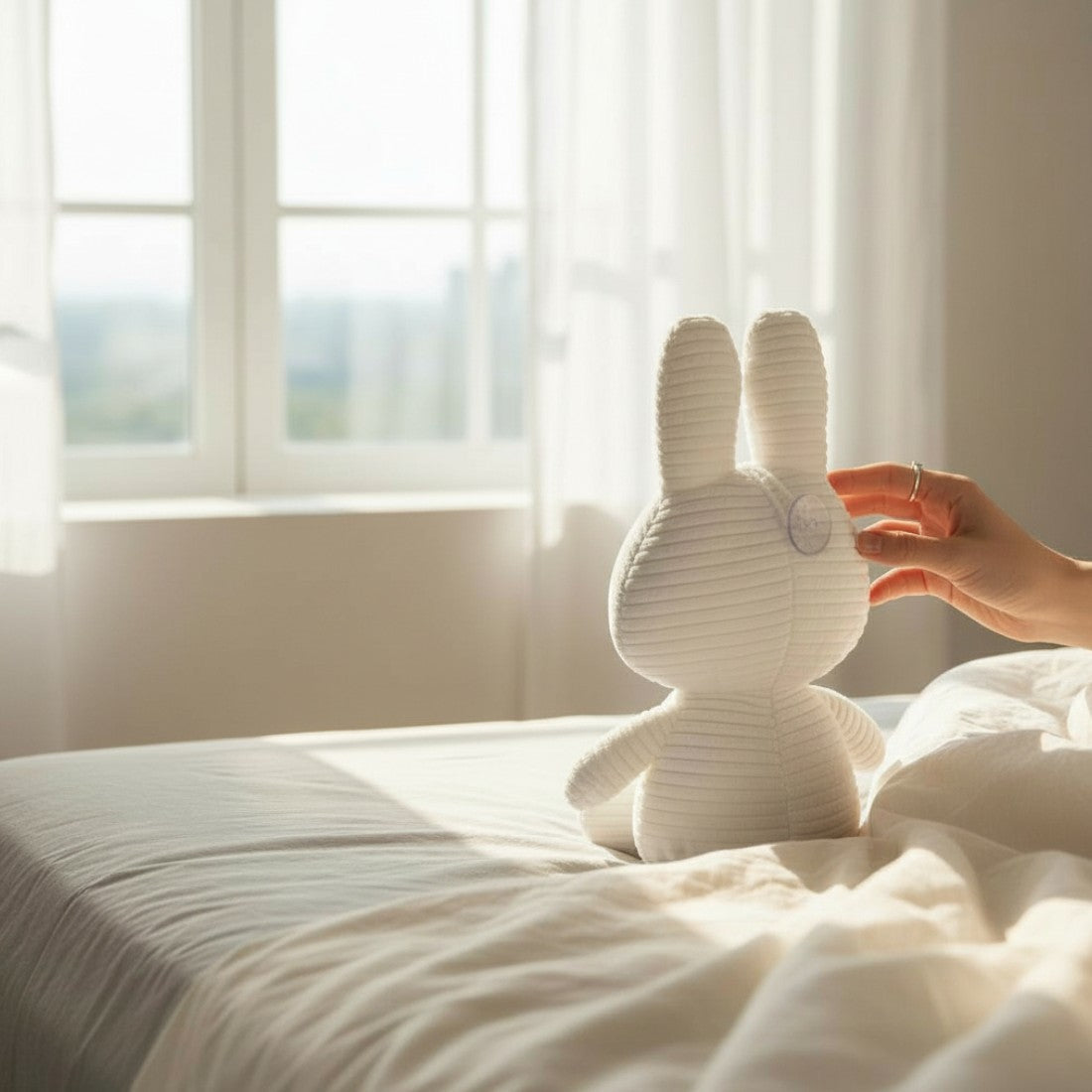Ribbed Fluffy Bunny Plush Toy Kuscheltier Club