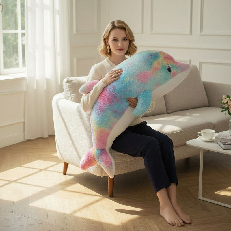 Riesiger Regenbogen-Delfin Kuscheltier Die Kuschelecke