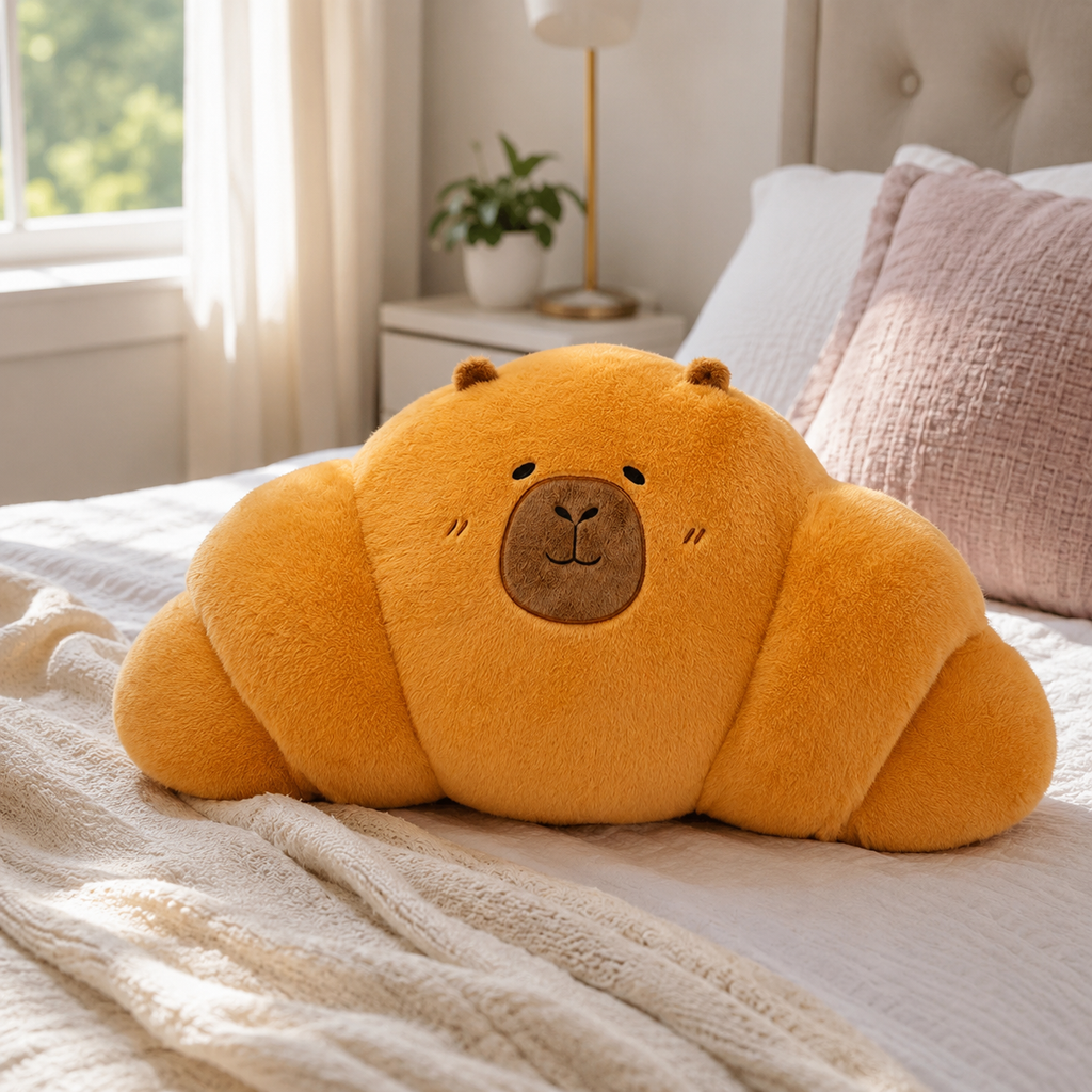 Riesiges Capybara Plüschtier in Croissant-Form XXL Die Kuschelecke
