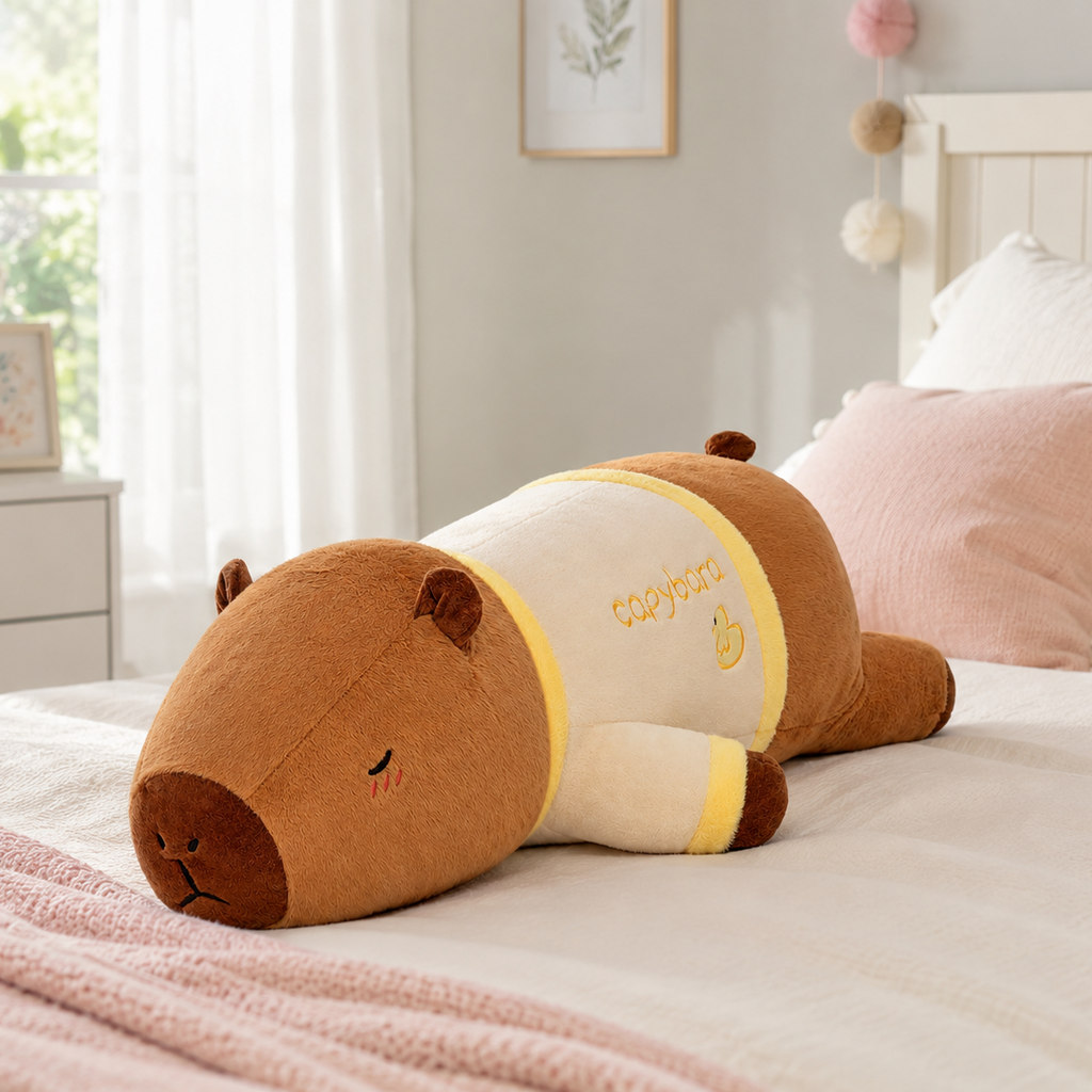 Riesiges Capybara Plüschtier mit T-Shirt Die Kuschelecke