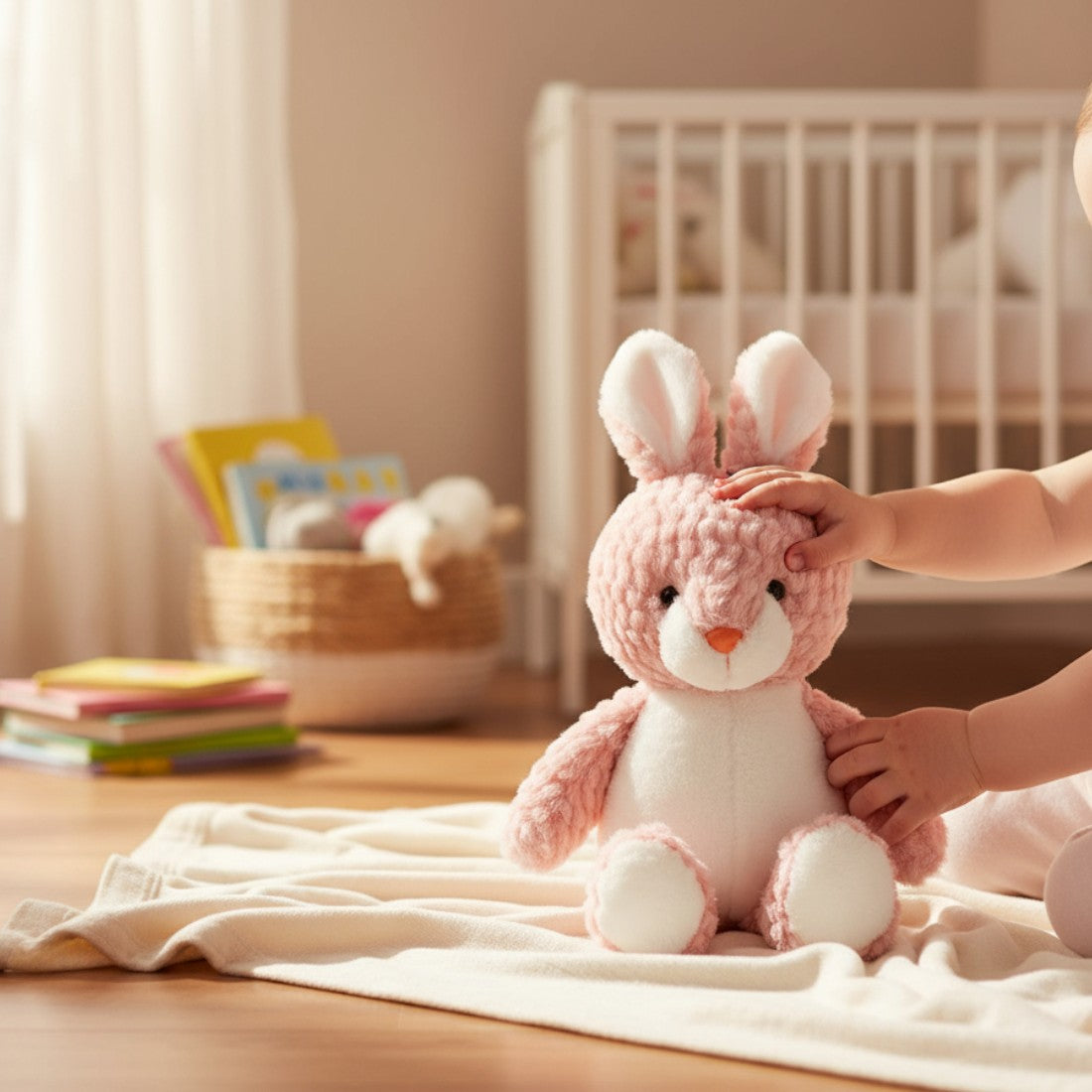 Rosa-weißes Hase Kuscheltier klein weich Die Kuschelecke