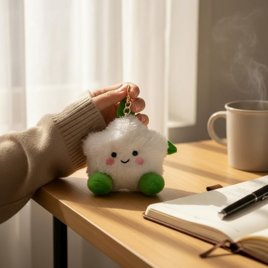 Schlüsselanhänger Kuscheltier weißer Kohl kawaii Die Kuschelecke