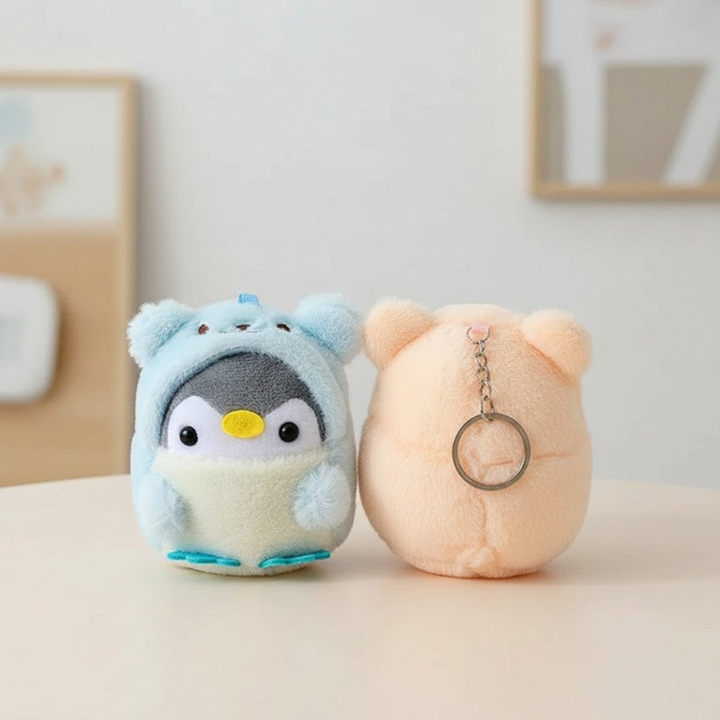 Schlüsselanhänger Pinguin als Bärchen kawaii Die Kuschelecke