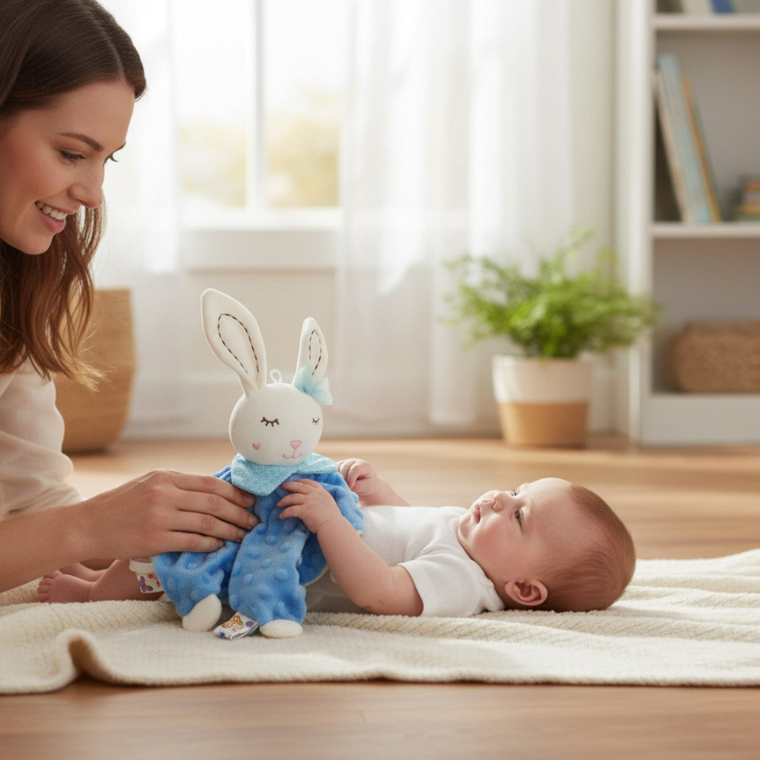 Sensory Bunny Minky Comforter Plush Kuscheltier Club