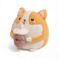 Squishy Shiba Inu Kuscheltier Kissen mit Getränk Die Kuschelecke