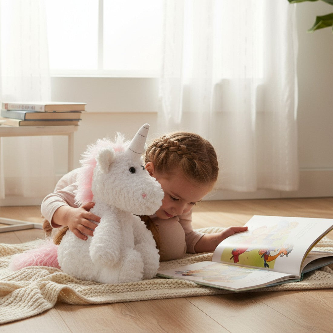 Weißes Einhorn Kuscheltier zum Kuscheln Die Kuschelecke