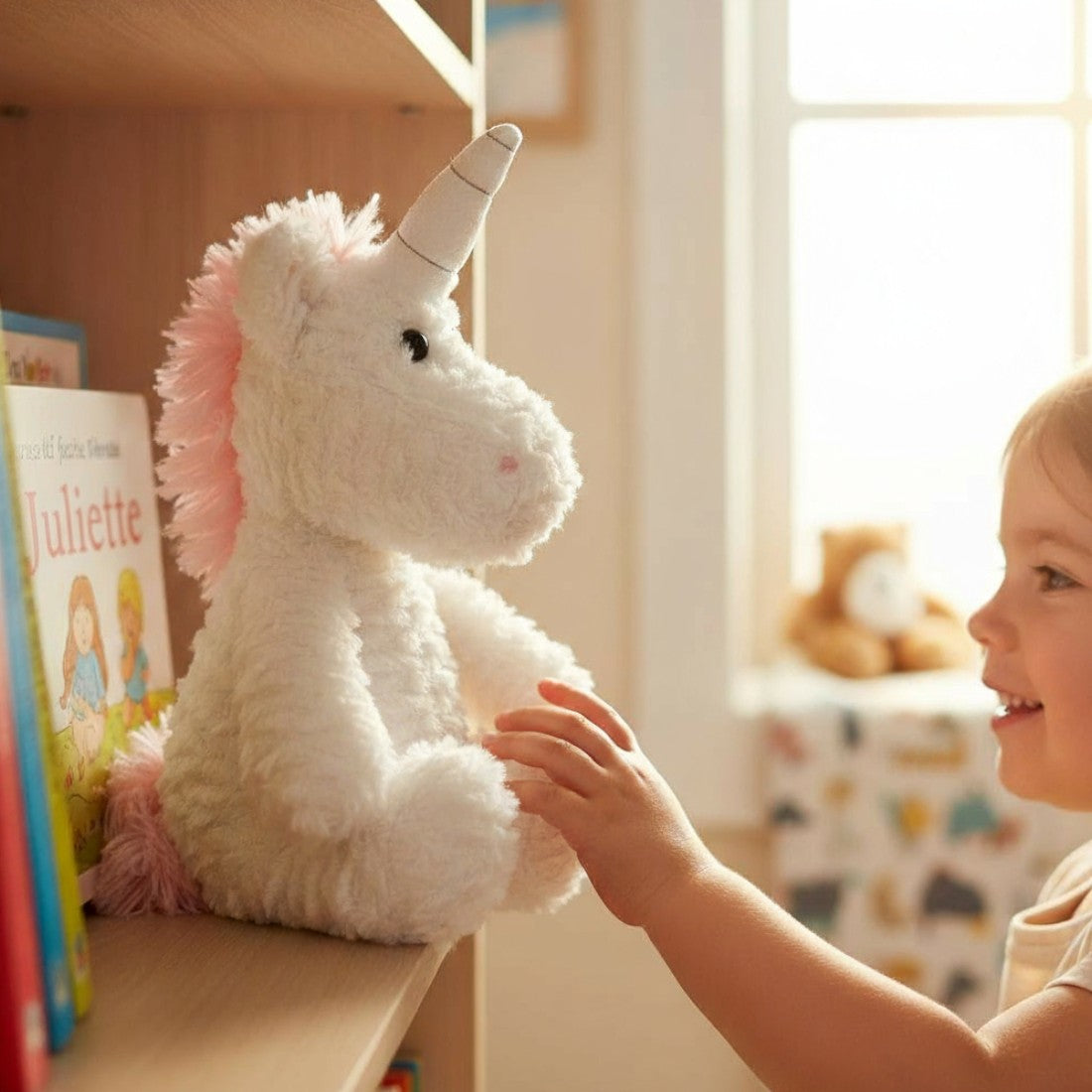 Weißes Einhorn Kuscheltier zum Kuscheln Die Kuschelecke