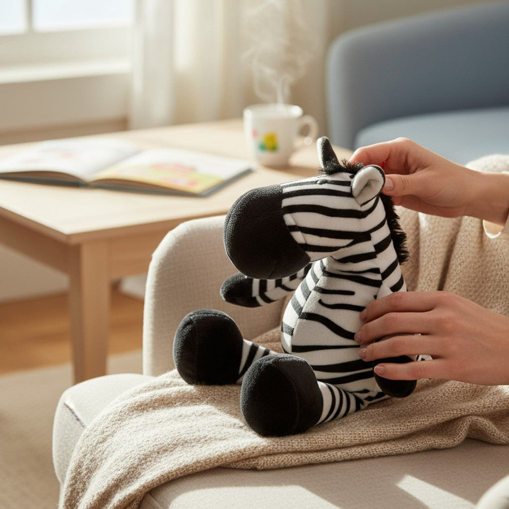 Zebra Kuscheltier witzig und weich Die Kuschelecke